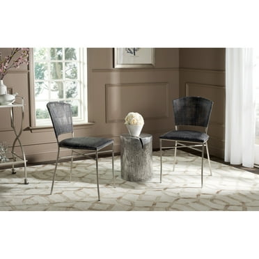 SAFAVIEH Melita 18''H Rattan Side Chair Set of 2 Black
