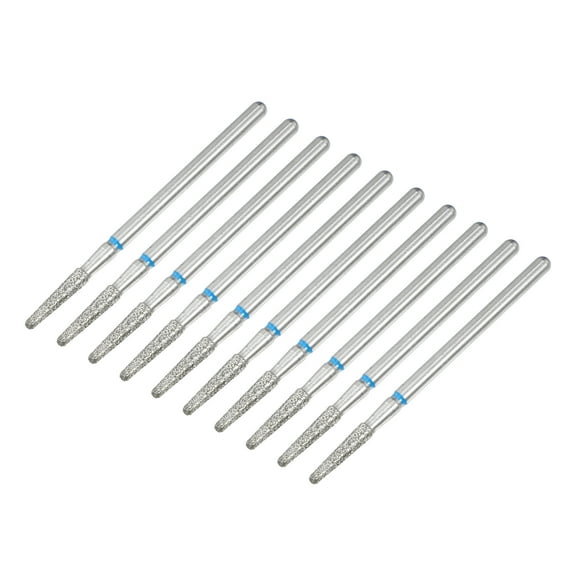 Unique Bargains 10 Pcs Emery Nail Drill Bit Set for Acrylic Nails 3/32 Inch Nail Art Tools 44.2mm Length Blue