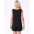 thumbnail image 4 of DARING DIVA Women's 2-Piece Rainbow Tank Tops with Shorts Stripe Pajama Set S Black, 4 of 6