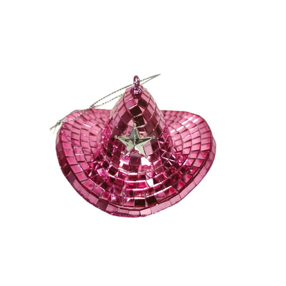 Pink Disco Cowboy Christmas Hat Ornament, 2", by Holiday Time