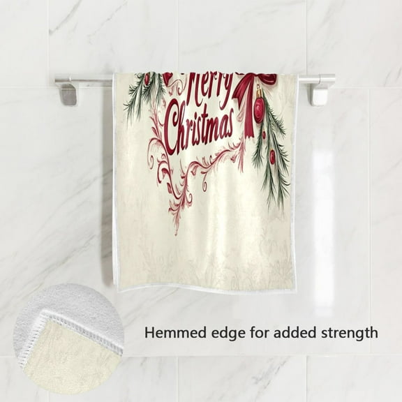 BZSMCE Bath Towel 30 X 15 in Soft Towel Simple Christmas Bowknot Design Pattern