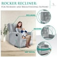 thumbnail image 3 of Relax and Bond with Your Baby in Style – Odelia 360° Swivel Glider Rocker Recliner for Nursery and Maternity | Plush Cushions, Gentle Rocking Motion, Soft Microfiber Upholstery - Light Gray, 3 of 33