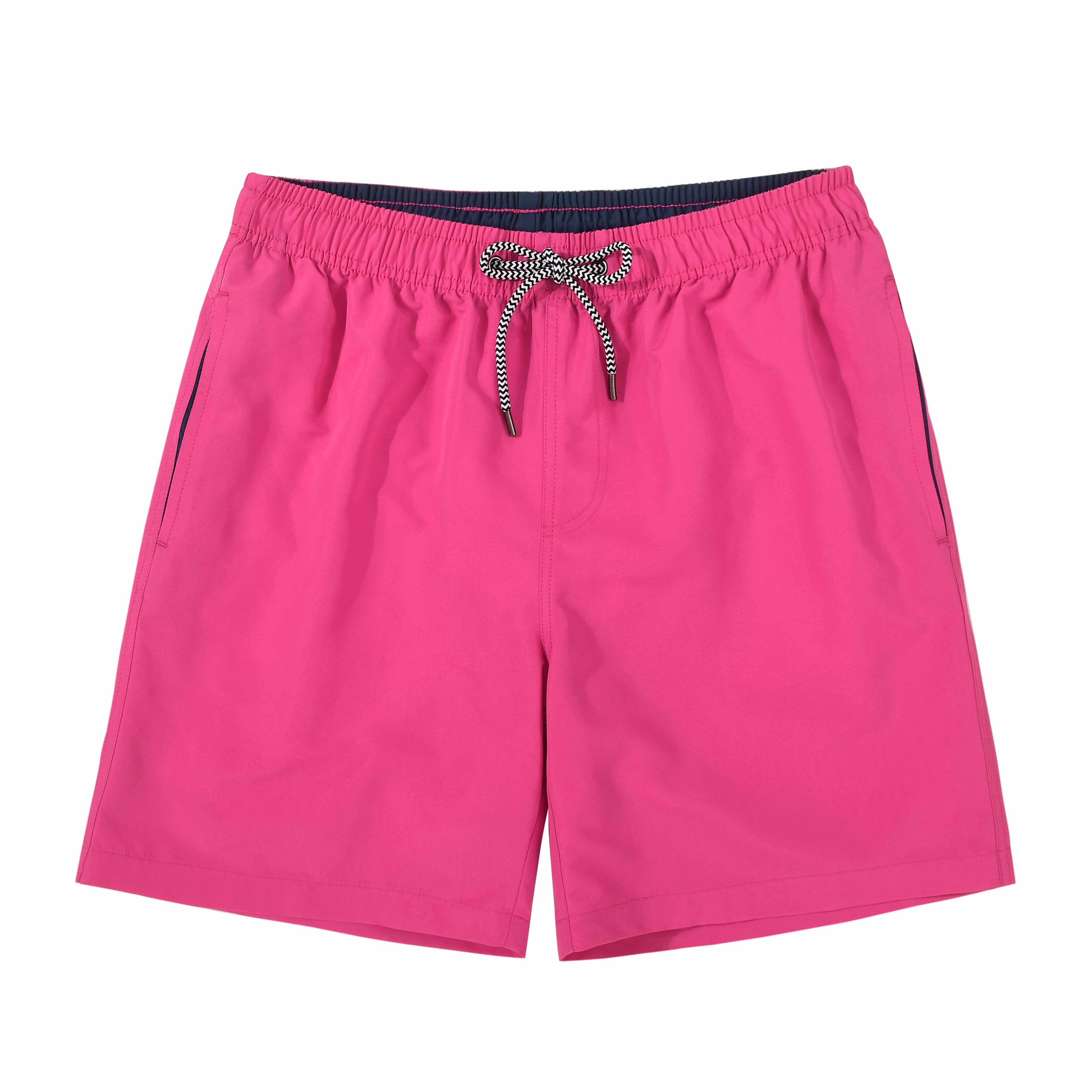 3 Pcs Mens Swim Trunks With Mesh Liner Quick Dry Bathing Suit Swimswear Pink Red Light Blue Size M