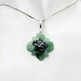 thumbnail image 4 of Ribbit Hematite Frog On Aventurine Lily Pad Stering Silver Pendant| 1 5/8" Long|, 4 of 8