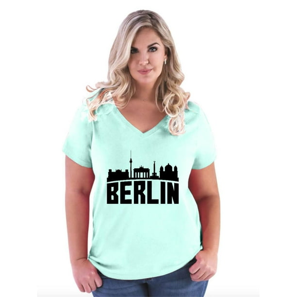 boog effectief helpen Normal is Boring - Womens and Womens Plus Size Berlin Germany Souvenir  Curvy V-Neck T-Shirt, up to size 26/28 - Walmart.com - Walmart.com