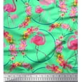 thumbnail image 1 of Soimoi Cotton Poplin Fabric Floral Wreath & Flamingo Bird Fabric Prints by Yard 56 Inch Wide, 1 of 3