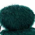 thumbnail image 5 of Modern Armless Accent Chair, Comy Fluffy Faux Fur Upholstered Living Room Chair with Metal Legs Cute Vanity Chair for Women Girls Bedroom Living Room, Emerald, 5 of 7
