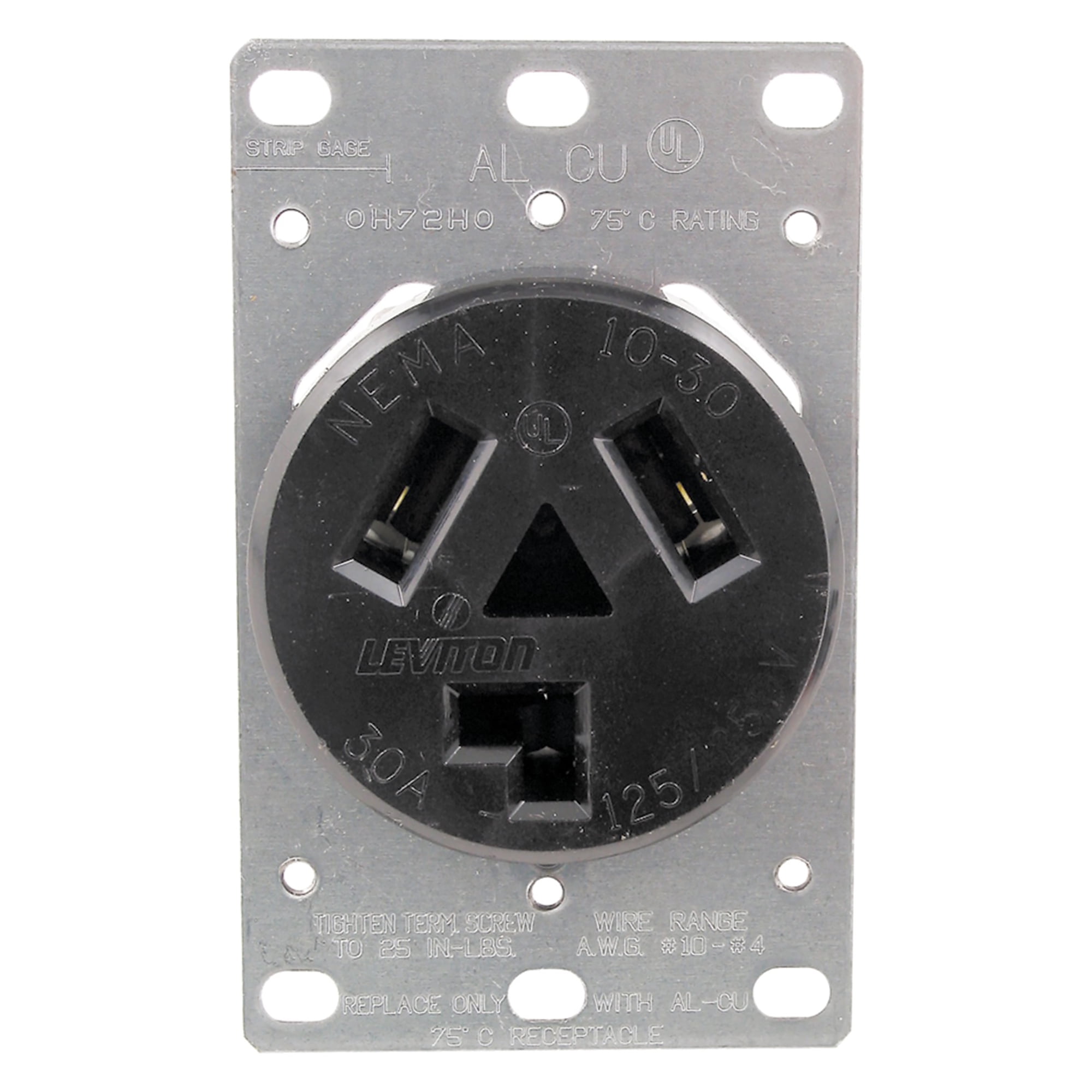 Pass & Seymour 5207 Single-Flush Dryer Receptacle, 3-Wire