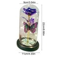 thumbnail image 3 of XYAIYT Valentine's Day Rose Night Light Preserved Flower LED Table Lamp with Foil Butterfly Accent Soft Warm Glow Romantic Ambience Decorative Nightlight for Bedroom Desk Bedside Purple 8.7x4.3x3.5in, 3 of 6