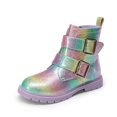 thumbnail image 1 of Botas DREAM PAIRS para Niñas con Brillo y Hebilla en el Tobillo Arcoíris Talla 4 para Niñas Grandes, 1 of 5