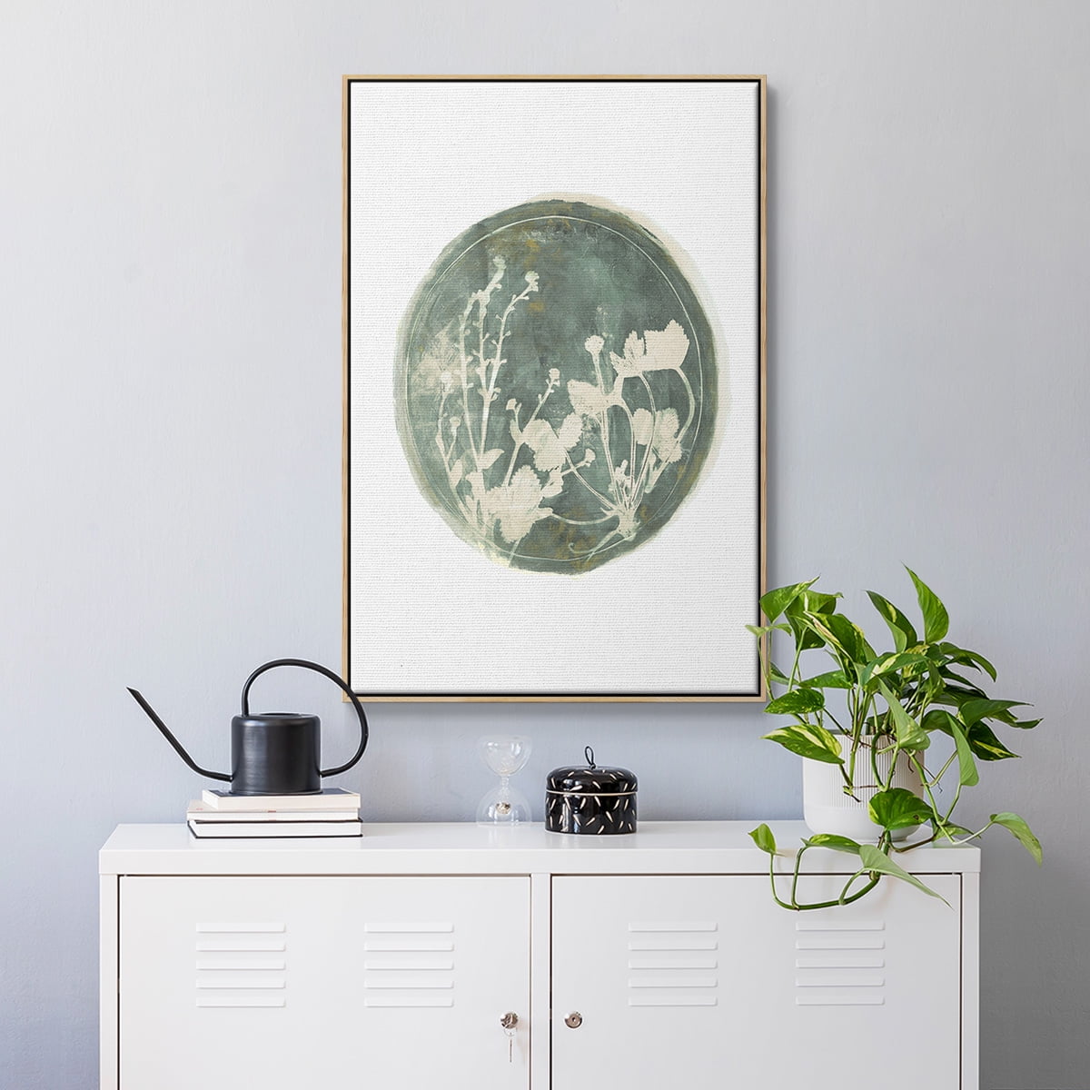 Strawberries and Forge I Framed Premium Gallery Wrapped Canvas - Ready to Hang - 25 x 37 - Natural Wood Floating Frame