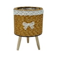 thumbnail image 2 of XQWJWLA Rattan Planter with Wooden Legs, Woven Pot with Stands, Rustic Flower Pot for Home Office Table Desk Patio Decor(#D), 2 of 4