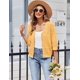 thumbnail image 2 of Chaqueta Zeagoo para mujer, ligera, corta, de verano, color amarillo, 2 of 5