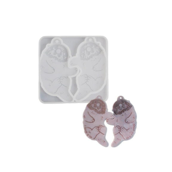 Otters Shape Silicone Pendant Molds with Hole Resin Jewelry Making Molds