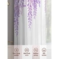 thumbnail image 7 of Spring Flowers Semi Sheer Curtains 54 Inch Length 2 Panels Set, Purple Lavender Floral Modern Pastoral Sheer Kitchen Curtain Privacy Voile Window Curtain for Living Room Bedroom Rod Pocket Drapes, 7 of 7