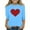 Sky Blue-14, variant on Avrntaa Spring Valentine Tops for Girls - Heart Print 3/4 Sleeve Tee, Cute Loose Graphic Tunic, Casual Crewneck Blouse