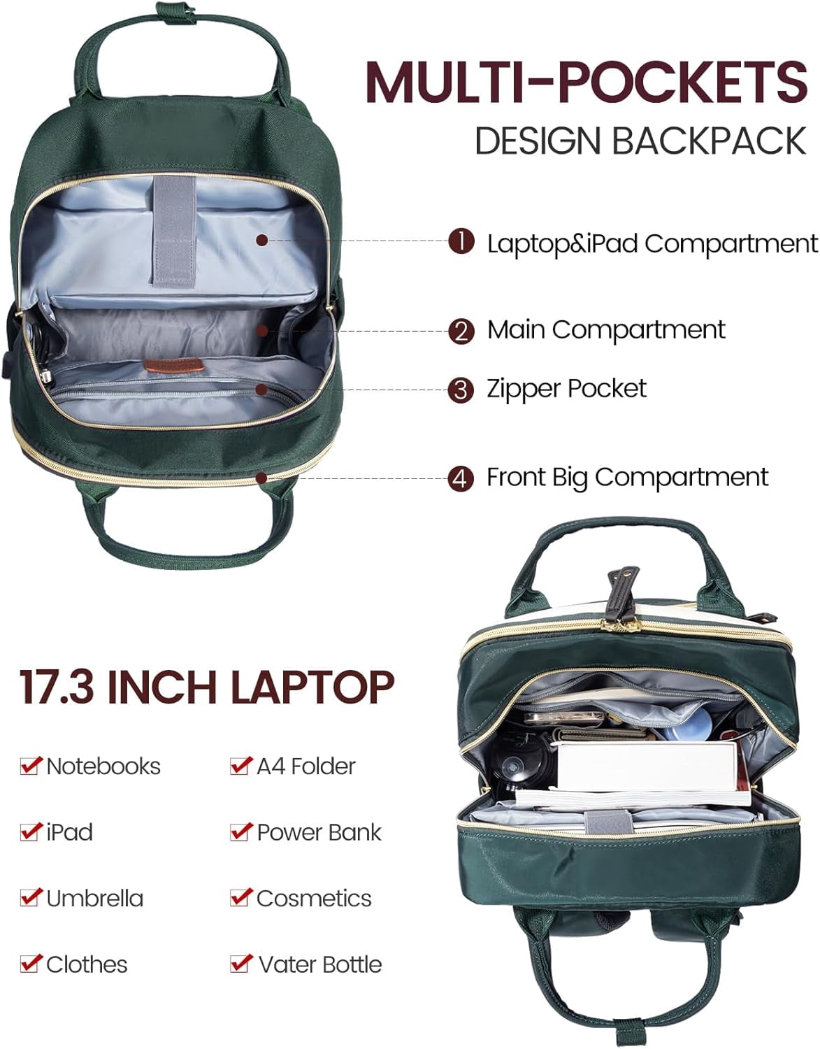 LOVEVOOK Backpack for Women, Fits 15.6 Inch Laptop Bag, School Backpacks, Fashion Travel Work Anti-theft Bag, Business Computer Waterproof College Backpack Purse