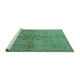 thumbnail image 2 of Ahgly Company Machine Washable Indoor Square Oriental Turquoise Blue Traditional Area Rugs, 5' Square, 2 of 4