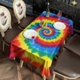 thumbnail image 2 of Colorful Rainbow Tie Dye Spiral Pattern Rectangle Tablecloth 60"x102",Waterproof Polyester Rectangle Table Cloth, Wipeable Spillproof Polyester Tablecloth for Dining, Camping, Indoor and Outdoor, 2 of 6