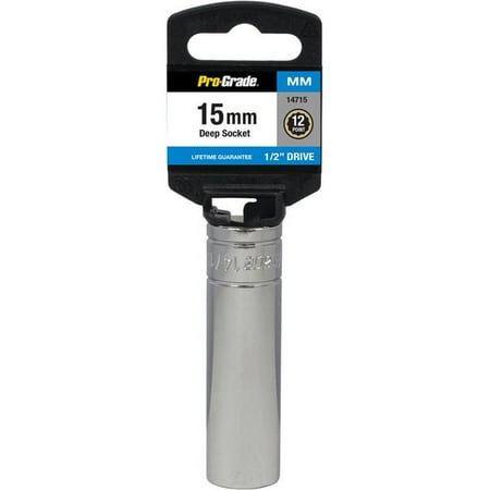 

Pro-Grade 14715 0.5 in. Drive x 15 mm 12 Point Deep Socket