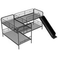 thumbnail image 6 of Twin Size L-Shaped Bunk Bed with Slide and Ladder, Black, 6 of 9