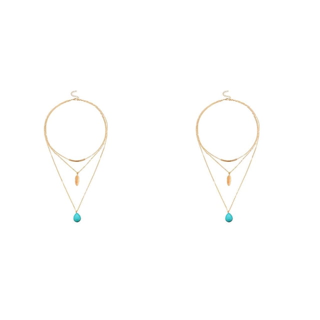 Sonducket Collar de aleación elegante para niñas, adorno para el cuerpo, colgante para el cuello, decoración colgante, accesorio de decoración de moda, tipo 3 2piezas Sonducket CBP389053