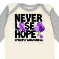 thumbnail image 4 of Inktastic Never Lose Hope Epilepsy Awareness with Balloons and Purple Ribbon Boys or Girls Long Sleeve Baby Bodysuit, 4 of 5