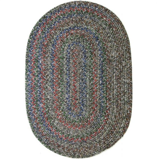 Rhody Rug Sophia Tapis Tressé Intérieur-Extérieur, Gris Graphite, Ovale, 2 x 8 Pieds, Réversible