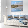 thumbnail image 2 of Designart Hala Sulttan Tekke in Cyprus Panorama - Seashore Throw Pillow - 16x16, 2 of 4