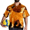 thumbnail image 4 of Pixel Dog Men's Short Sleeve Hawaiian Poplin Shirt - Casual Printed Button Down Summer Beach Shirt for Men, 4 of 6