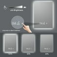 thumbnail image 2 of LED Lighted 20x28 inches Wall Mounted Rectangle Frameless Smart Bathroom Vanity Mirror, 2 of 5