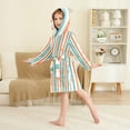 thumbnail image 4 of FORMRS Kids Bathrobe Unisex Hooded Robe Toddler Pajamas Sleepwear, Size 10-12T, Simple Nautical Pattern, 4 of 7