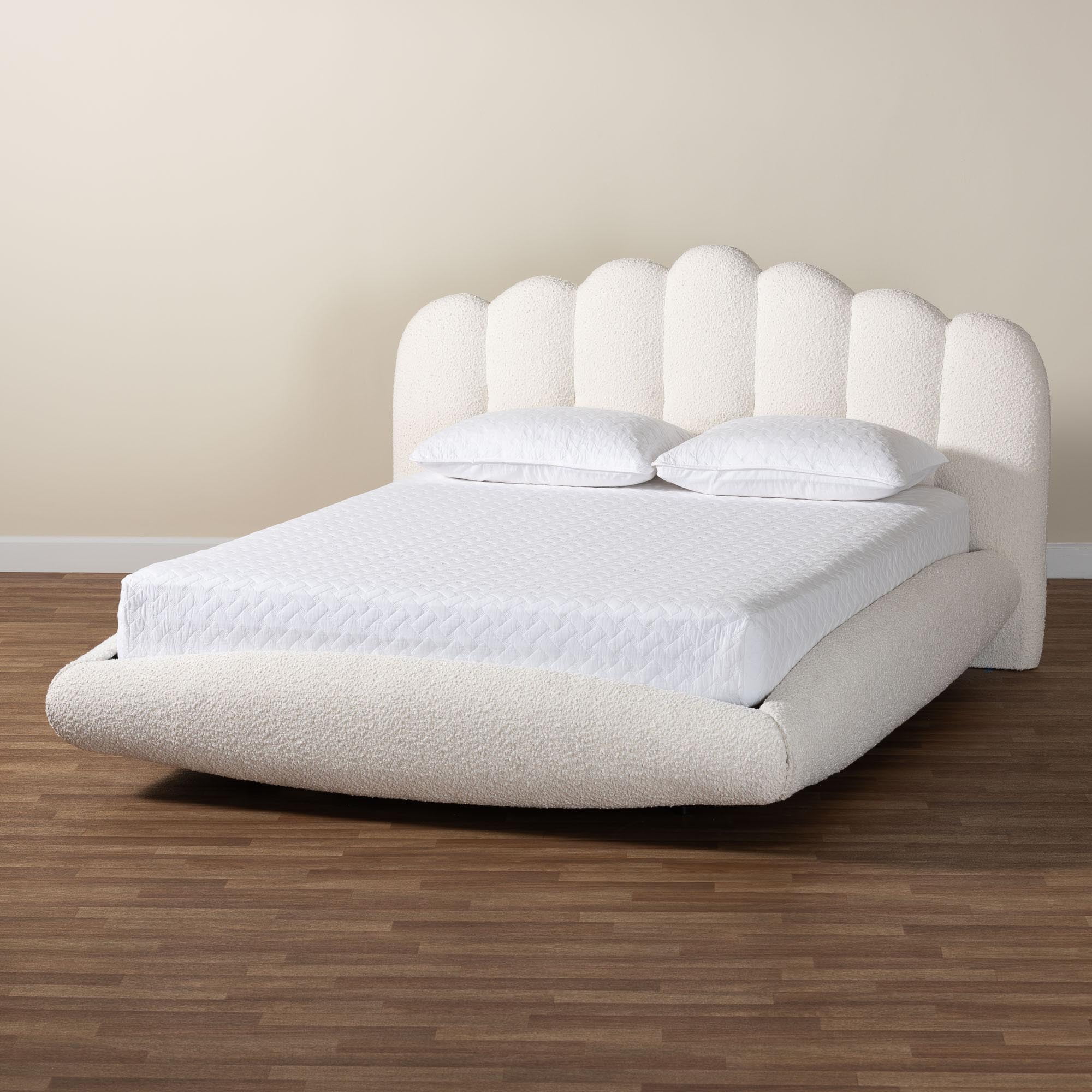 Baxton Studio Grenier Modern Floating Bed, Queen, Cream