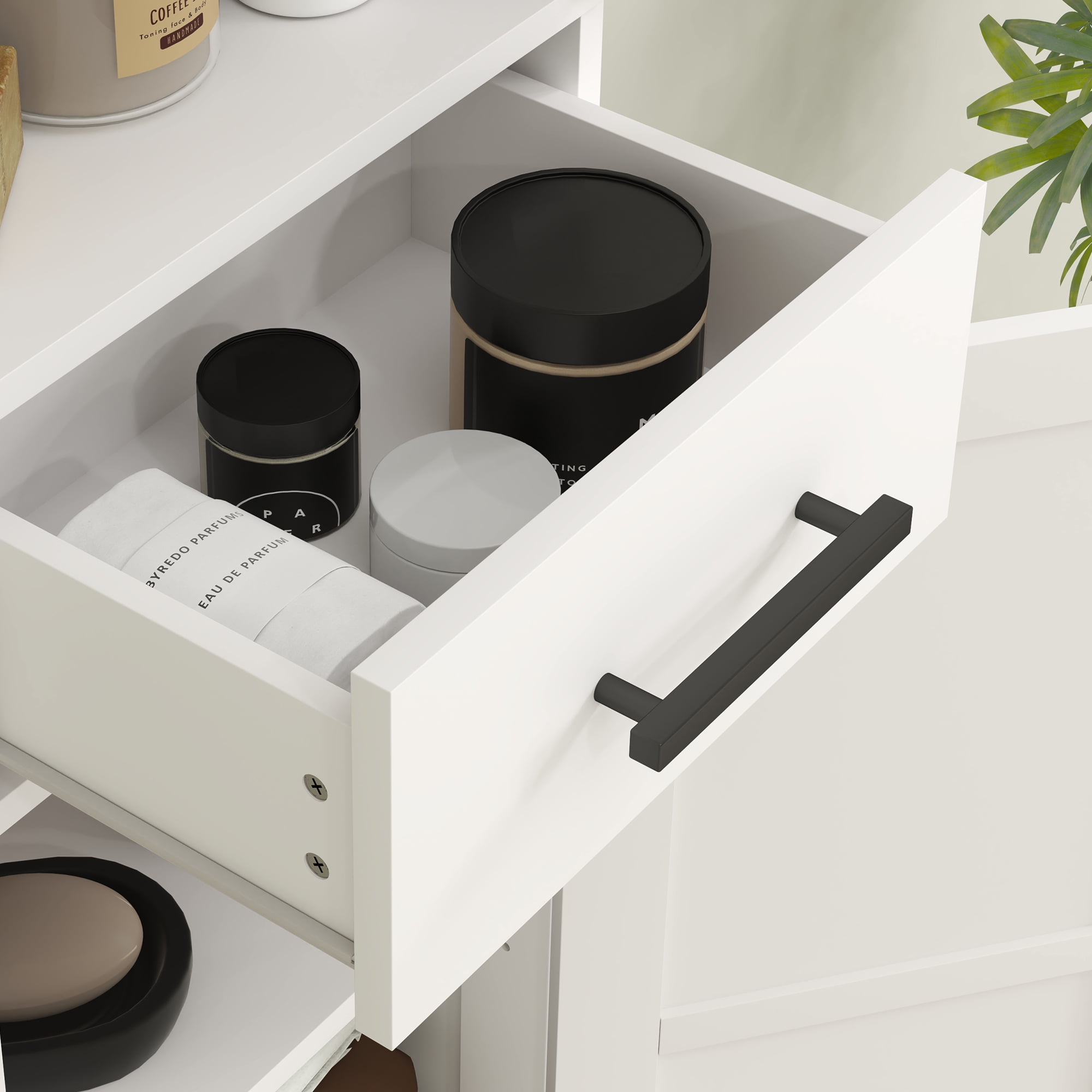 HOMCOM 67" Tall Bathroom Storage Cabinet, Narrow Bathroom Cabinet, White