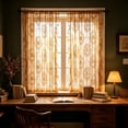 thumbnail image 6 of Lilixerw Rod Pocket Sheer Curtain Decoration, Vintage Oval Floral Pattern Window Drape, for Living Space, Rest Room and Indoor Window Layout, Household Interior Ornament, 55.12x39.37 inch, 6 of 6