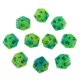 thumbnail image 1 of Juego de Dados Noctilucentes D20 luminosos Sunnimix Para juego D&D TRPG Azul Verde, 1 of 8