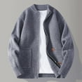 thumbnail image 3 of ZCFZJW Mens Full Zip up Sweaters Lightweight Casual Long Sleeve Open Front Cardigan Outwear Jackets Trendy Cozy Knitwear Tops with Pockets Gray XXL, 3 of 6