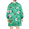 thumbnail image 2 of Wearable Oversized Blanket,Green Christmas Snowman Pattern Wearable Blanket Hoodie for Adults,Cozy Hooded Blankets with Super Pockets,Super Warm Fuzzy Pullover for Women & Men, 2 of 6