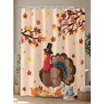 thumbnail image 4 of Farmhouse Fall Thanksgiving Turkey Shower Curtain, Orange Pumpkins Maple Leaf Bathroom Decor Curtains Set with Hooks, Waterproof Fabric Home Accessories， 60 X 72 Inch Long, 4 of 6