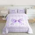 thumbnail image 2 of jejeloiu Cute Polka Dot Full Size Comforter Sets,Girl Purple Bowknot Bedding Sets For Teens Reversible 3 Pieces, 2 of 8
