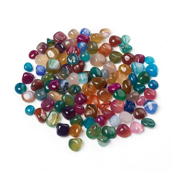 100g Natural Agate Beads No Hole/Undrilled Tumbled Stone Vase Filler Gems Dyed & Heated Nuggets 6~13mm