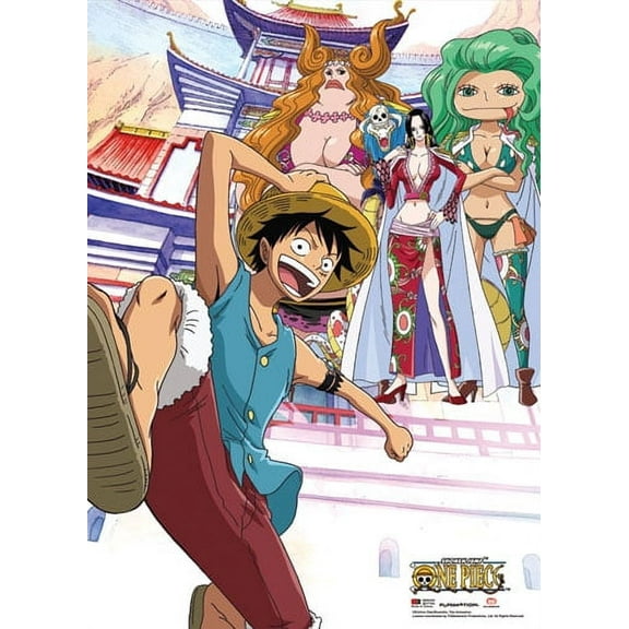 Wall Scroll - One Piece - New Luffy in Amazon Lily Fabric Art Licensed ge60239