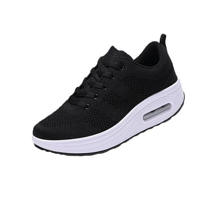 

AnuirheiH Women Shoes Casual Breathable Lace Up Sports Running Sneakers Leather Shoes Clearance Under $10