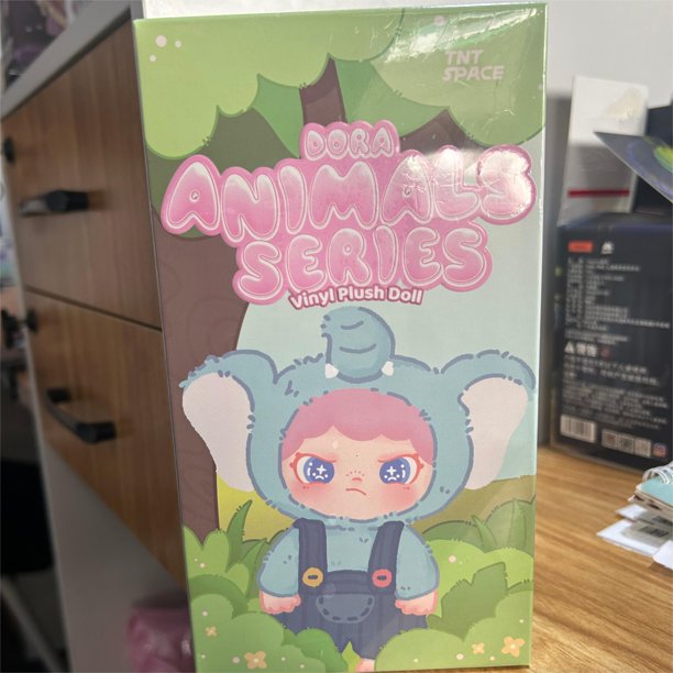 Figura de acción de peluche de terciopelo de vinilo con forma de caja ciega de animales de Dora, muñecos colgantes de peluche esponjosos hechos a mano, lindo modelo de juguete artístico, estatua de re