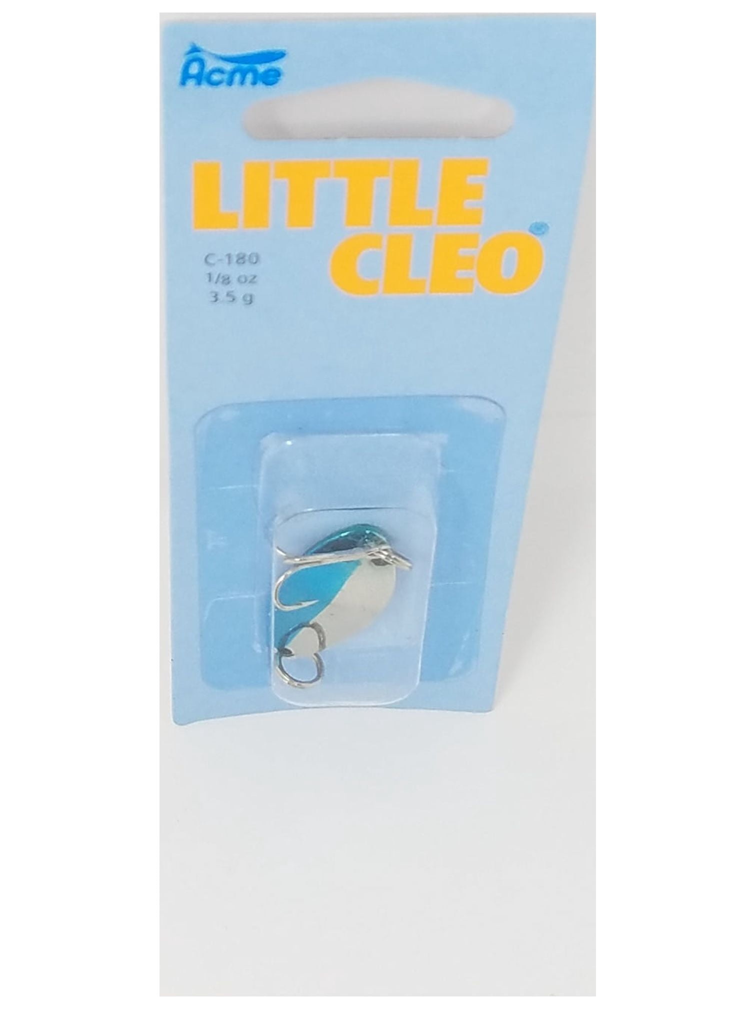 Acme Tackle Freshwater Little Cleo Spoon, Nickel & Neon Blue, 1/8 oz. River