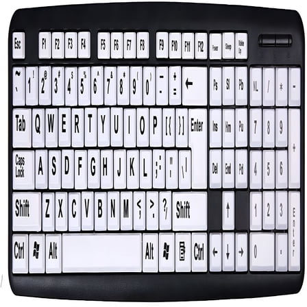 vitalASC Large Print USB Black Keyboard with Large Keys and Anti ...