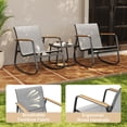 thumbnail image 6 of Aiho Outdoor Rocking Chairs Set of 3 with Breathable Textilene, Outdoor Patio Furniture Set with Tempered Glass Table, For Patio, Outdoor Garden, Lawns, Balcony, Backyard, Porch and Poolside-Gray, 6 of 10