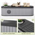 thumbnail image 3 of Nihsuao Hidden Cat Litter Box Enclosure with Round Lift-Up Door, Multi-Functional Resin Cat Cabinet for Living Room & Bedroom, Gray, 3 of 7