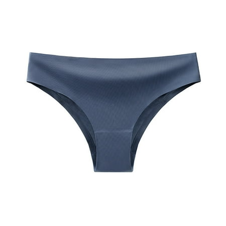 Pavied Seamless Underwear for Women Panties for Women Women Ice Silk Underwear Sports Fitness Low Waist Seamless T Pants Solid Color Underwear No Show Underwear Womens Underwear Blue 2XL
