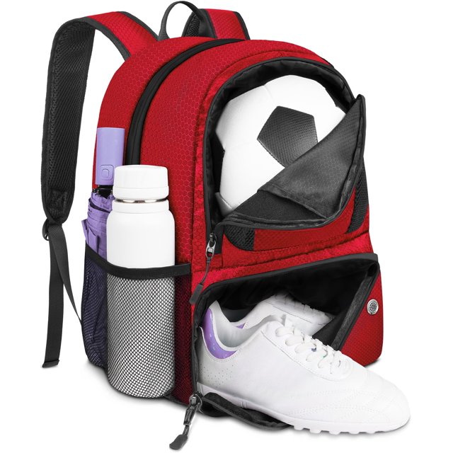 Mochila de fútbol YOREPEK ligera con soporte para balones 28L